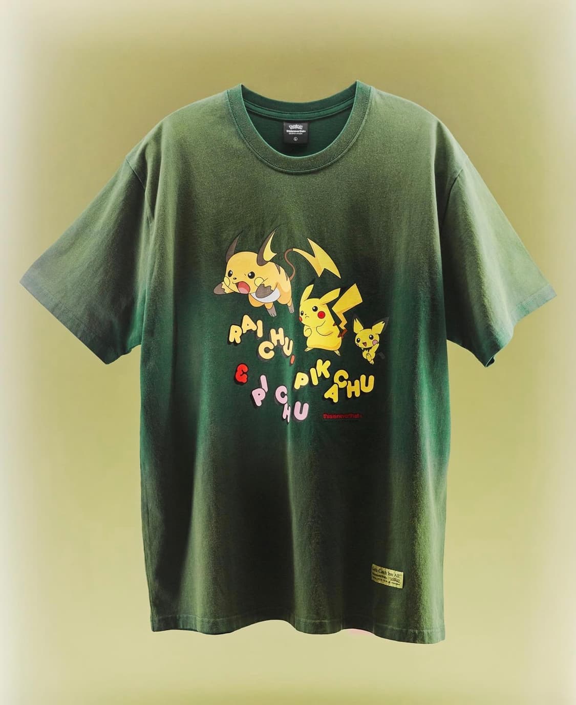 디스이즈네버댓 × 포켓몬 피카츄 워싱 티셔츠 상품이미지2