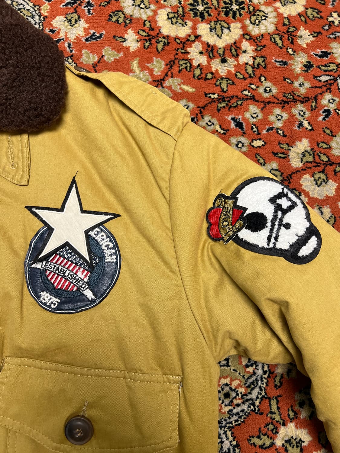 [Free] B10 패치 항공자켓 베이지 상품이미지4