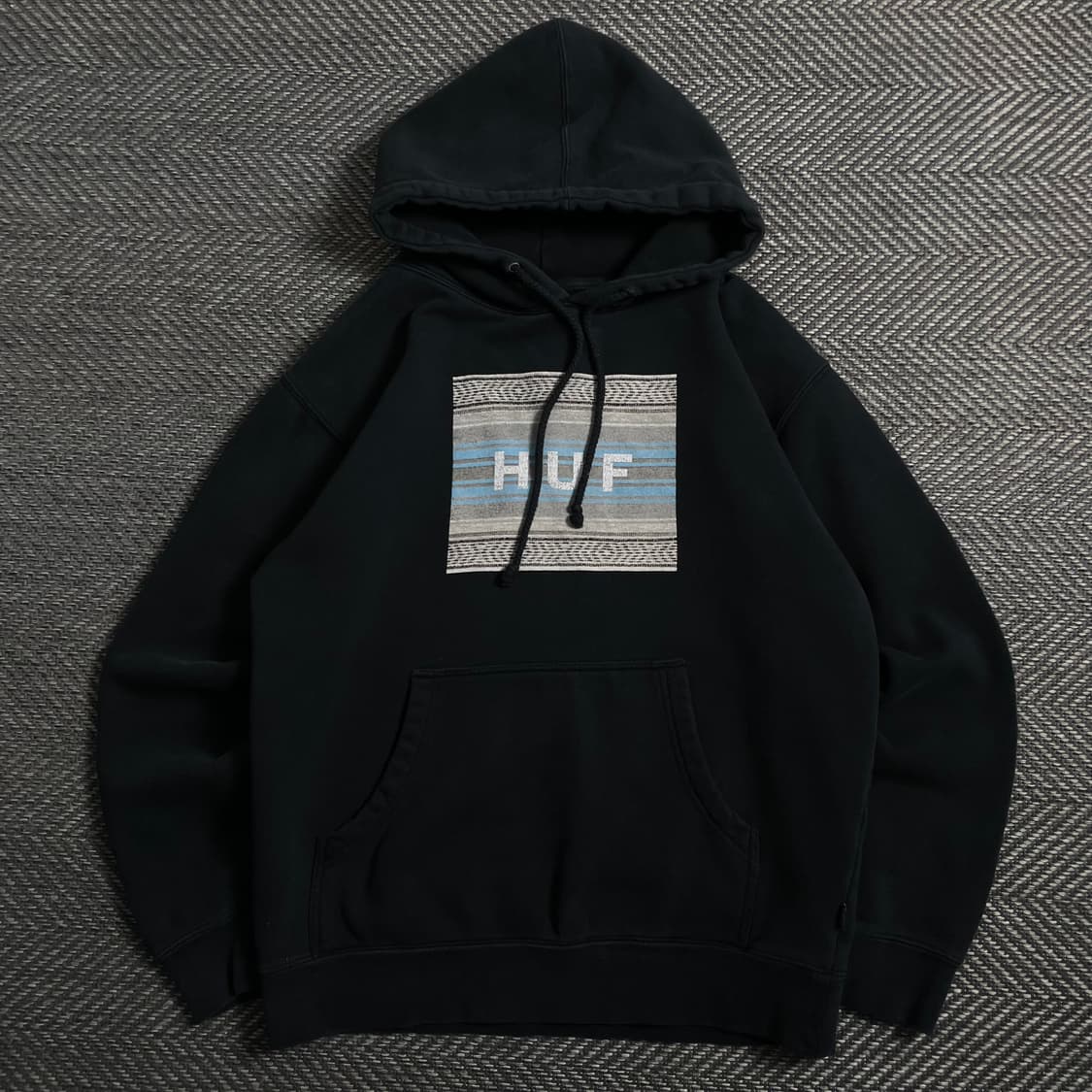 HUF 빅로고 박시핏 블랙 후드 티셔츠y 4520 상품이미지2