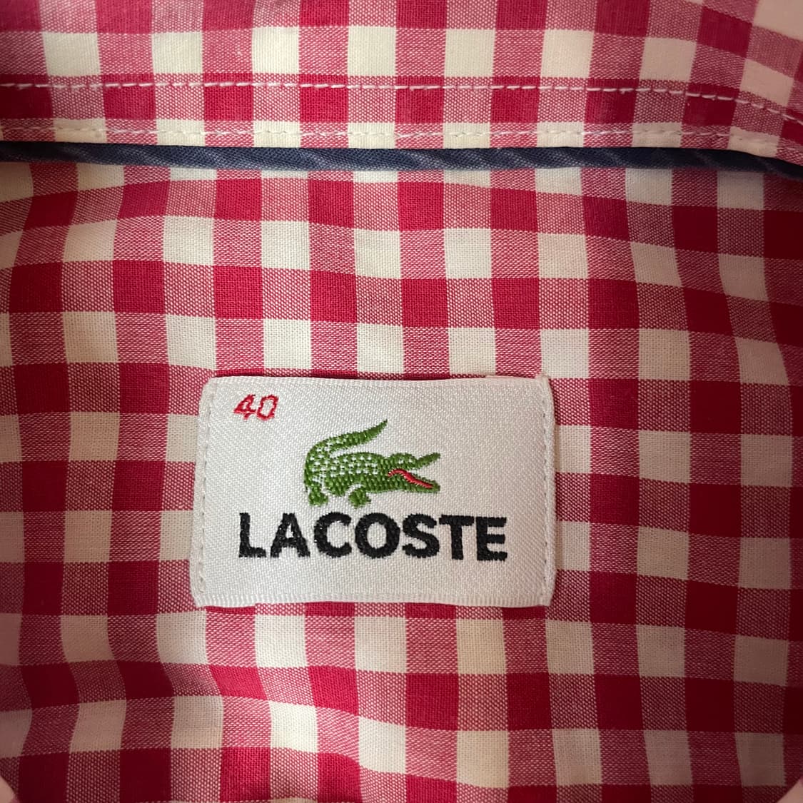 라코스테 레드 깅엄 체크 셔츠 40 상품이미지4