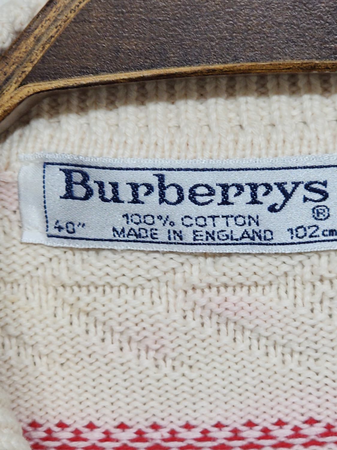 (XL) 버버리 가디건 줄가라 금장단추 카라넥 영국판  상품이미지3