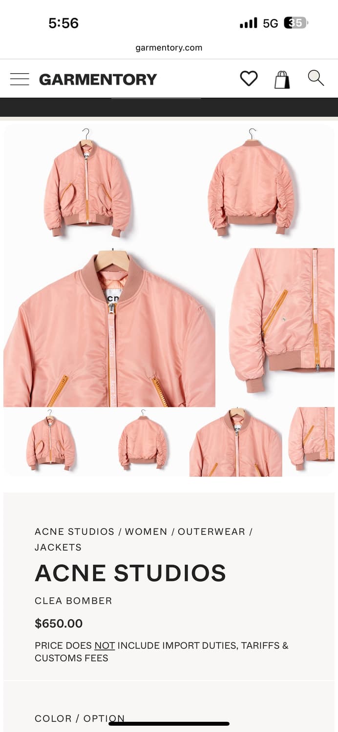 Acne studios clea bomber jacket 상품이미지2