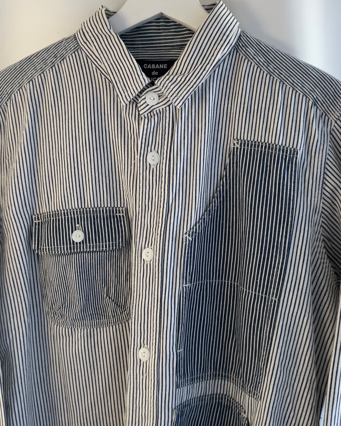 [CABANE DE ZUCCA] stripe patchwork shirt 상품이미지2