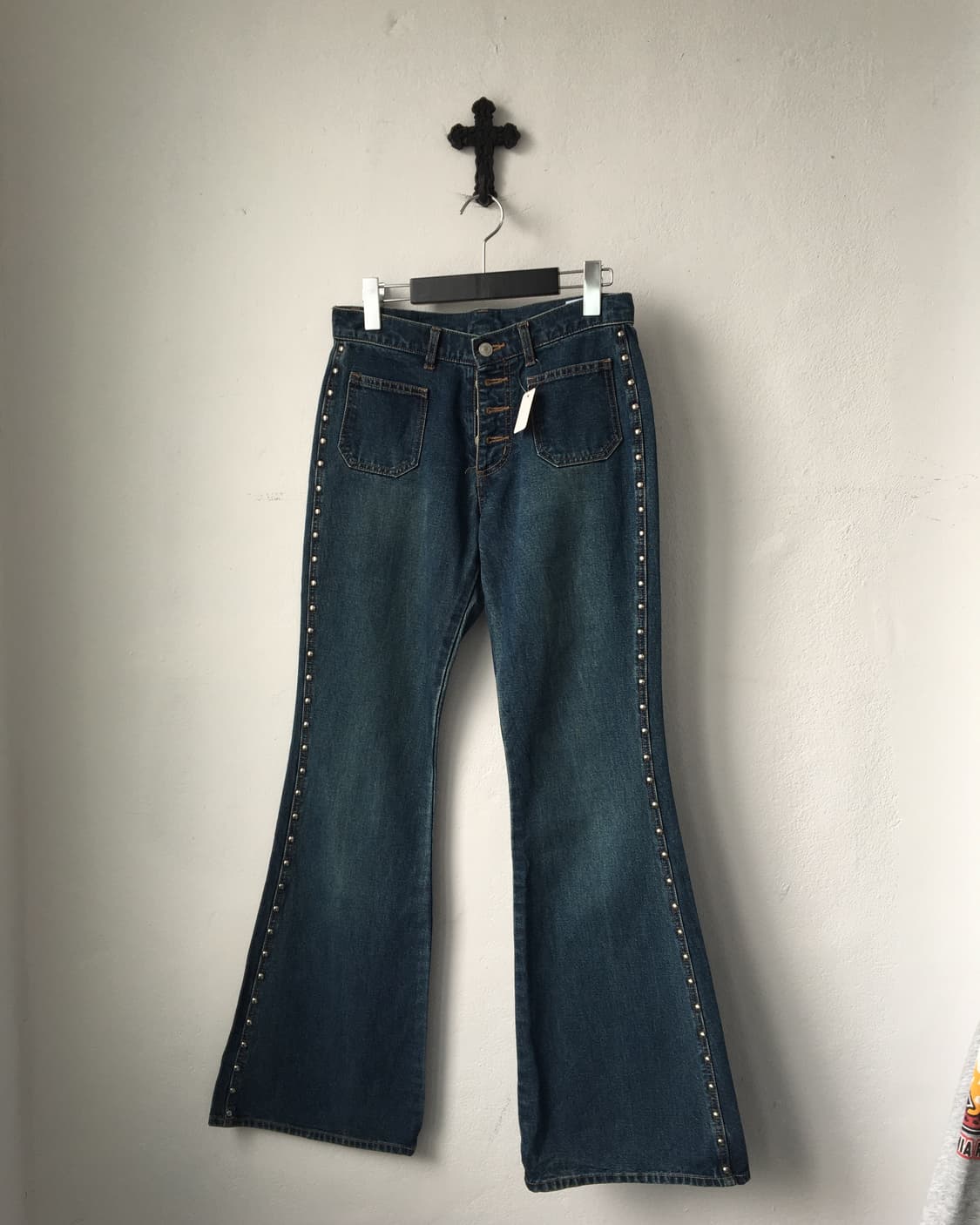 Side stud point denim pants 상품이미지2