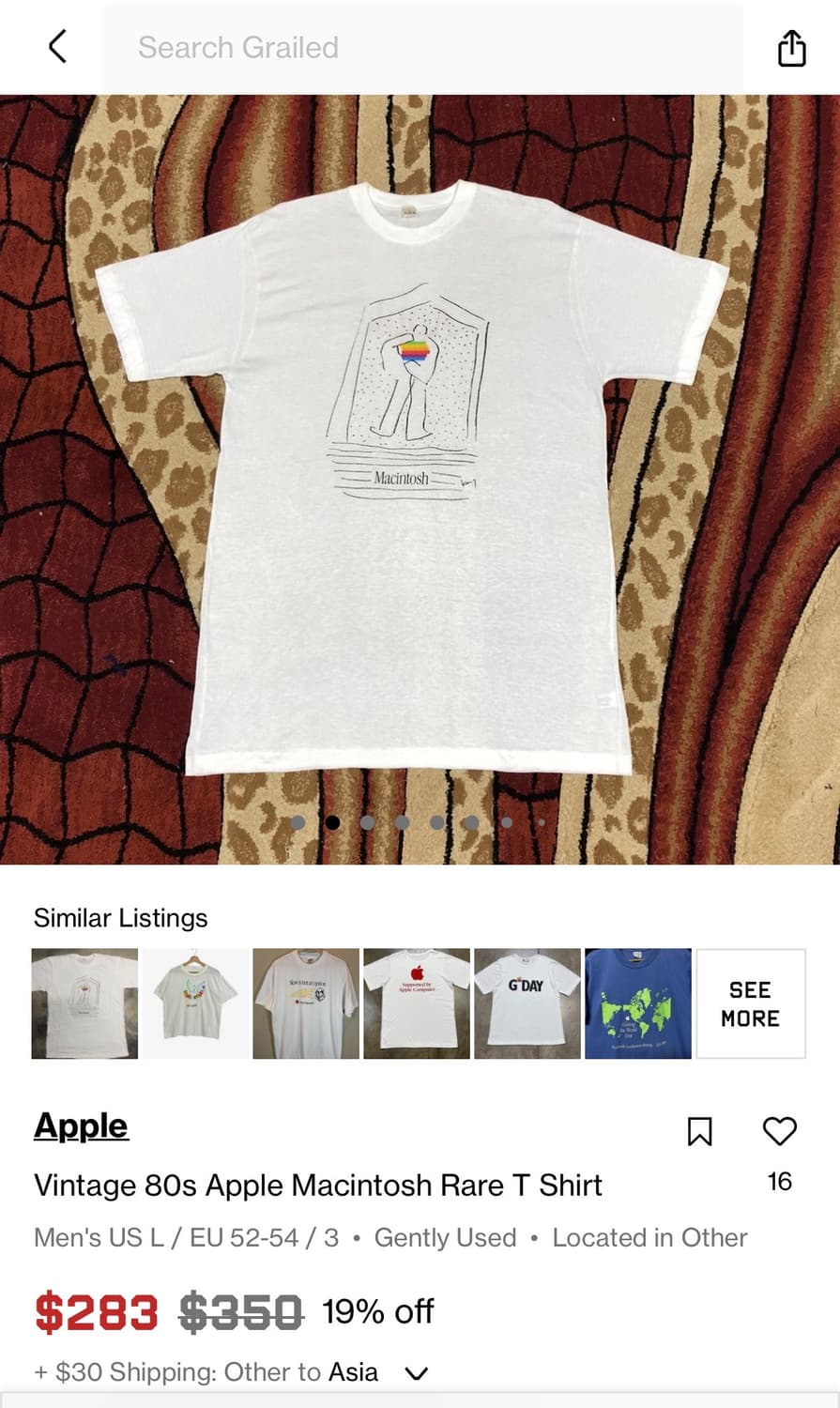 [L] 빈티지 8-90s Apple 애플 맥킨토시 프로모 티셔츠 상품이미지7