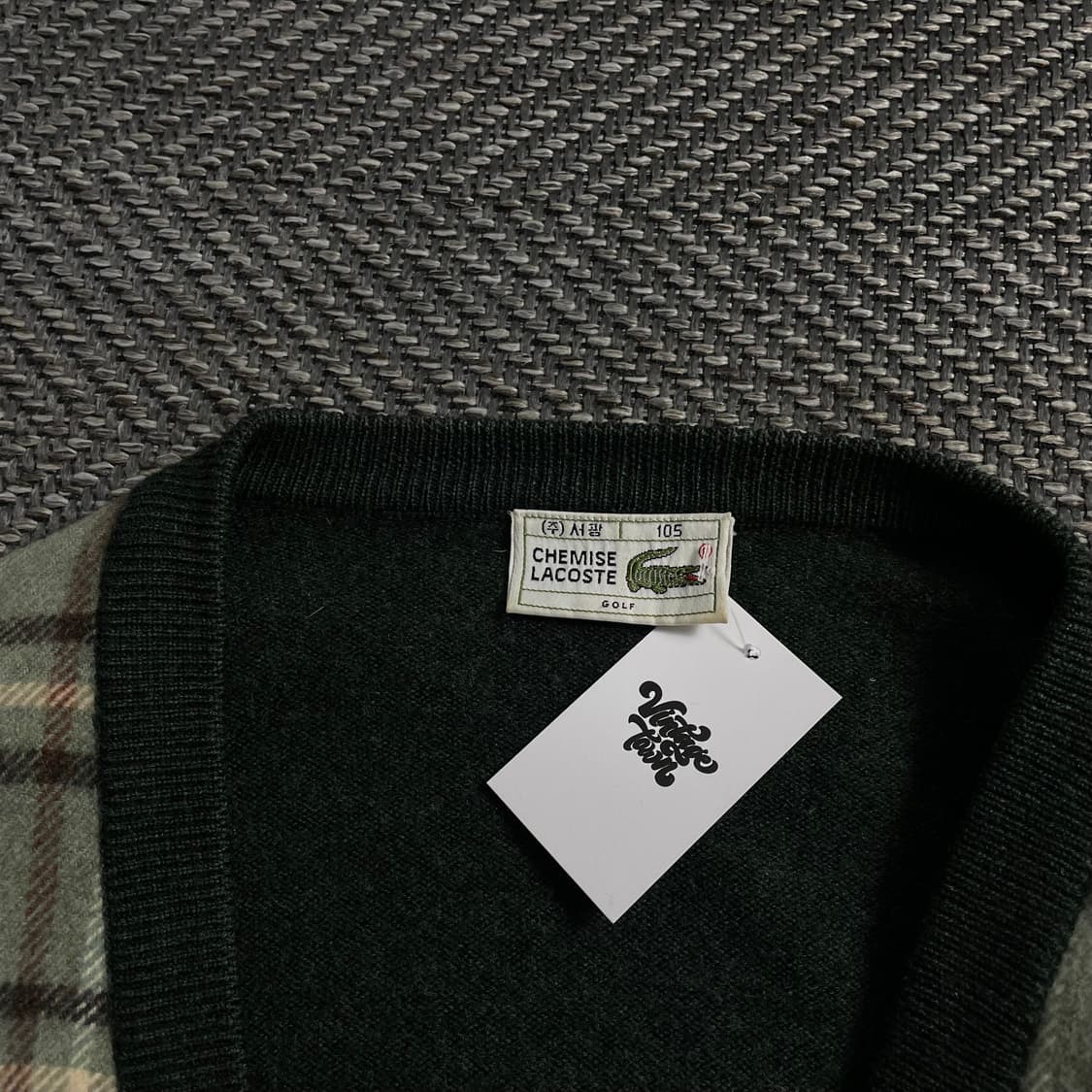 라코스테 아카이브 울 혼방 빈티지 체크 가디건 o 4098 상품이미지5