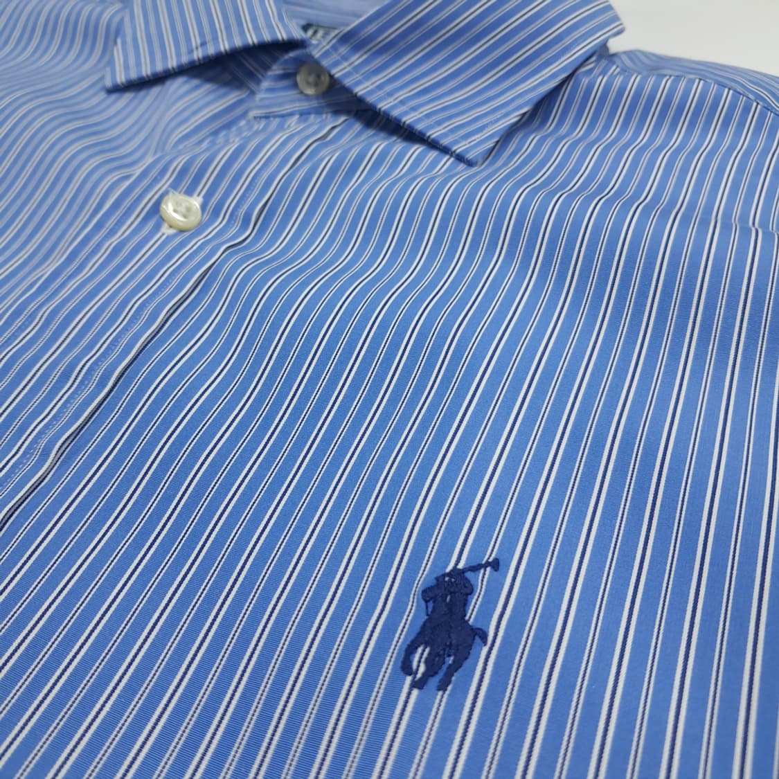 Co899 XL 폴로 랄프로렌 블루 스트라이프 긴팔 셔츠 남방 상품이미지5