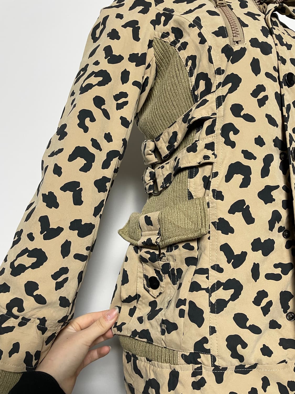 jpn 갸루 레오파드 호피 무늬 패딩 자켓 상품이미지5