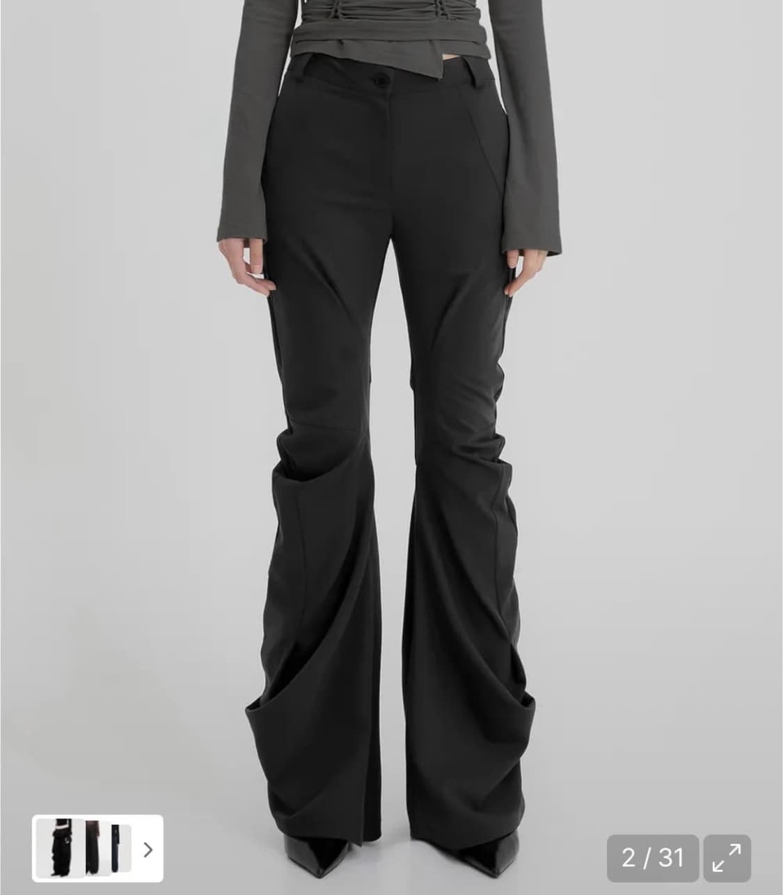 플레어업 드레이프 팬츠 상품이미지2