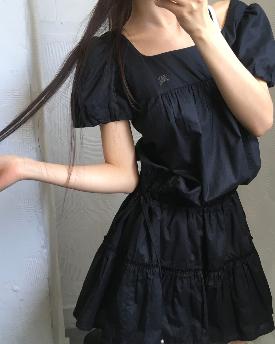 Burberry 버버리 블루라벨 블랙 퍼프 원피스 상품이미지2