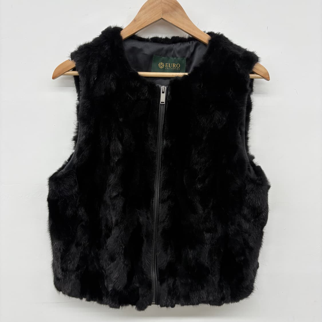 EURO COLLECTION 블랙 밍크 조끼 여/M 상품이미지2
