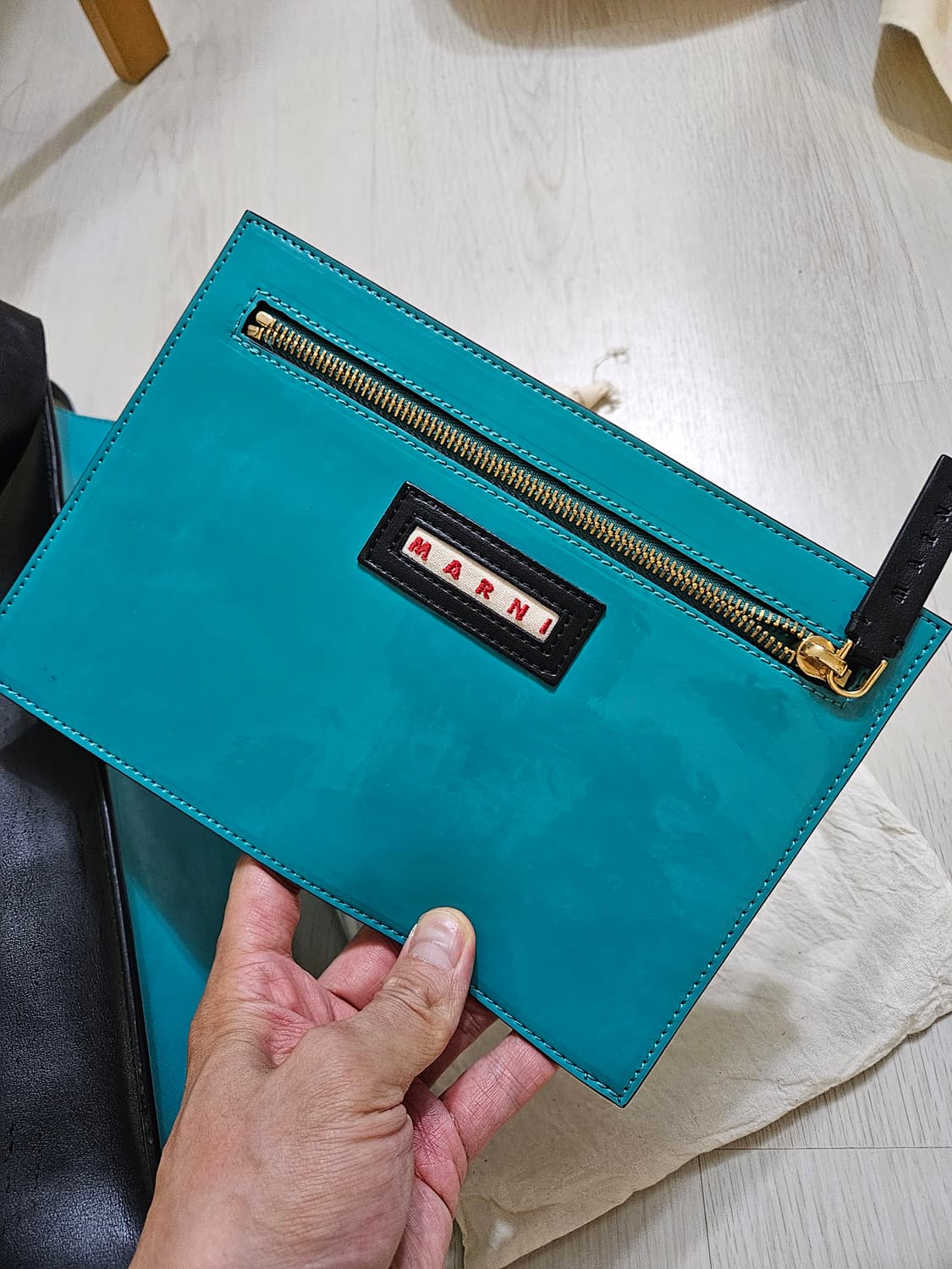마르니 Marni 가죽 pvc 토트백, 클러치 세트 상품이미지6