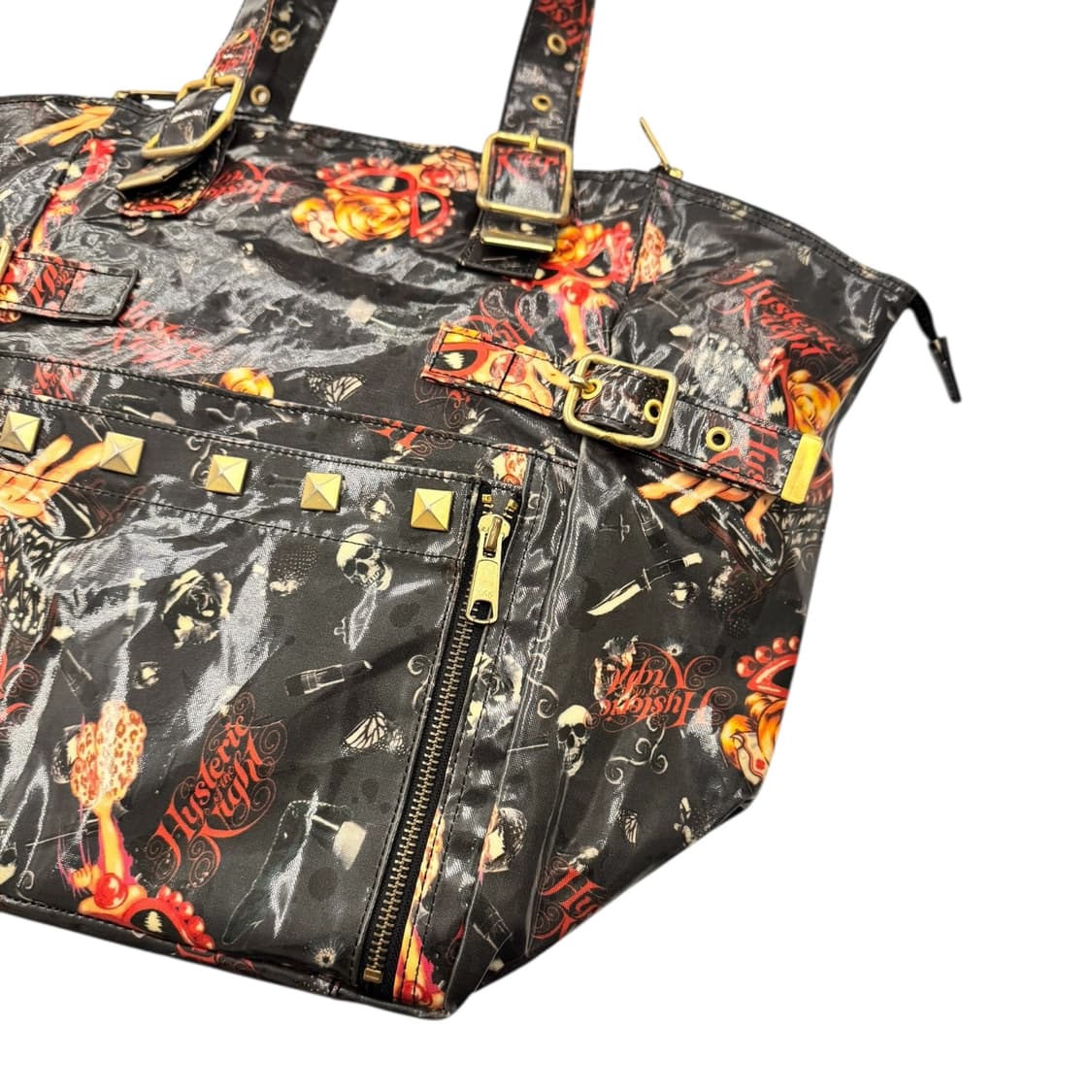 히스테릭글래머 PVC 벨티드 스터드 숄더백 블랙 상품이미지4