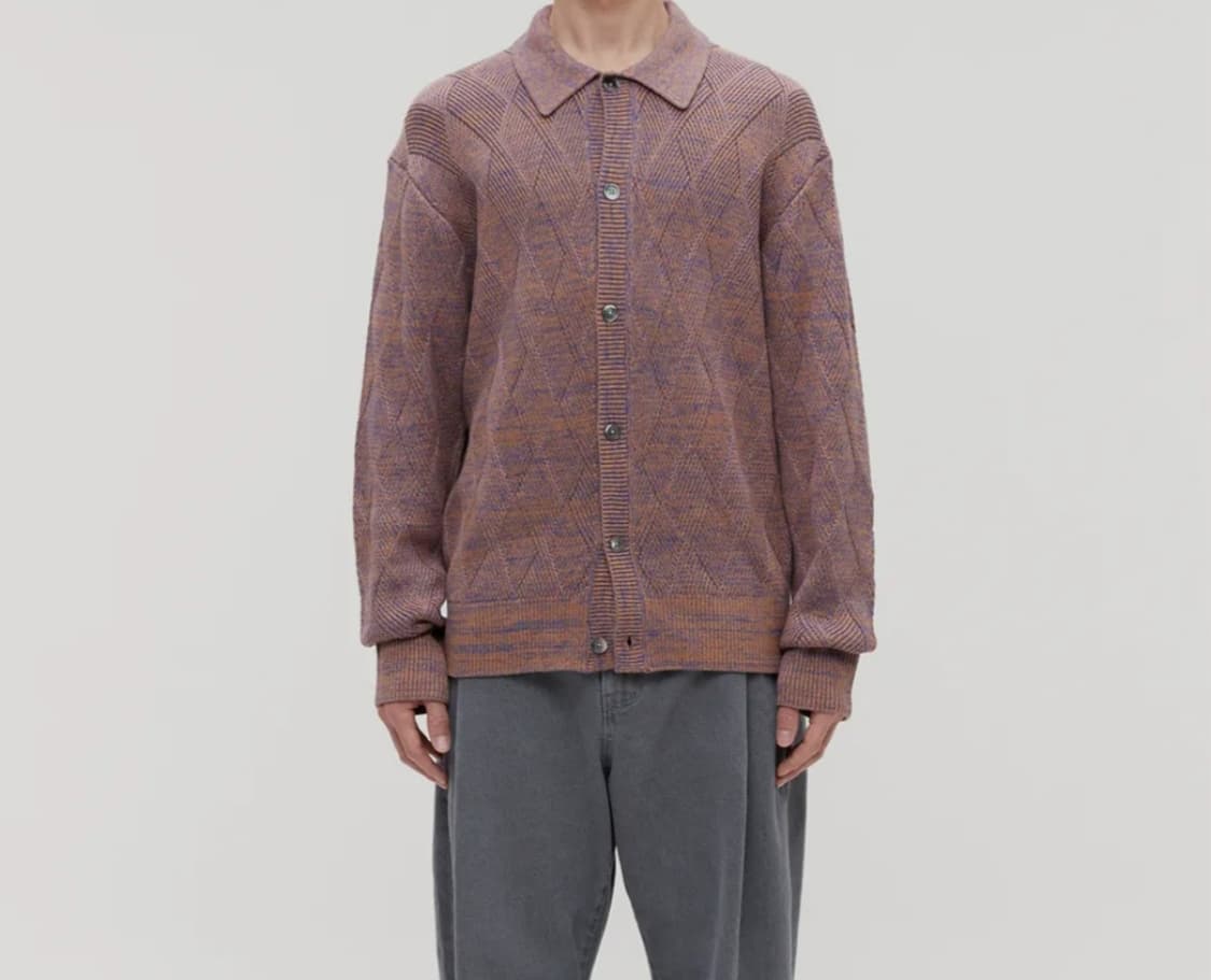 (새상품) 르마드 인타르시아 단추 카라니트 퍼플머스크 3사이즈 상품이미지3