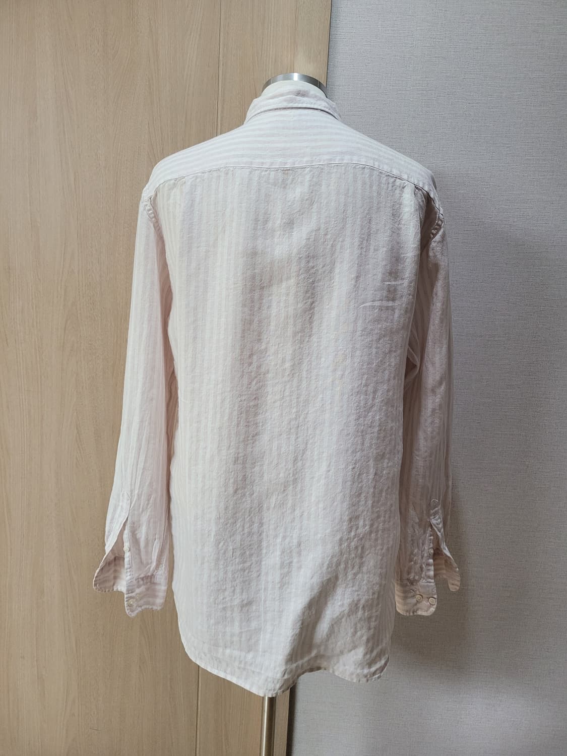 에잇세컨즈 8seconds 남자 린넨 스트라이프 셔츠 110 핑크 상품이미지6