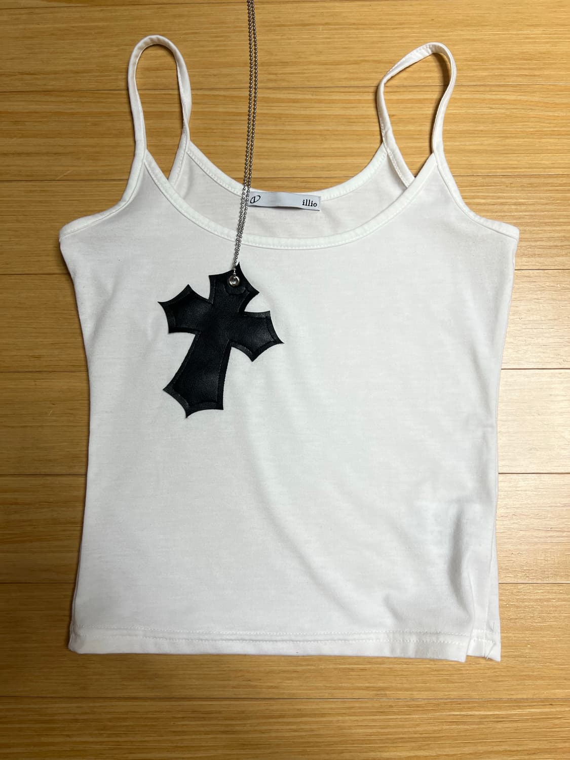 일리오 화이트 레더 크로스 네크리스 슬리브리스 상품이미지10