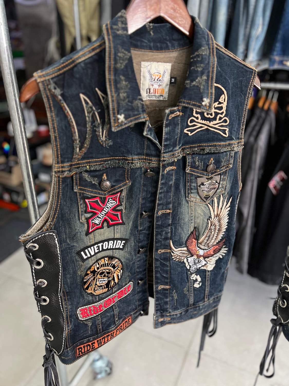 빈티지 워싱 커스텀 조끼  상품이미지4