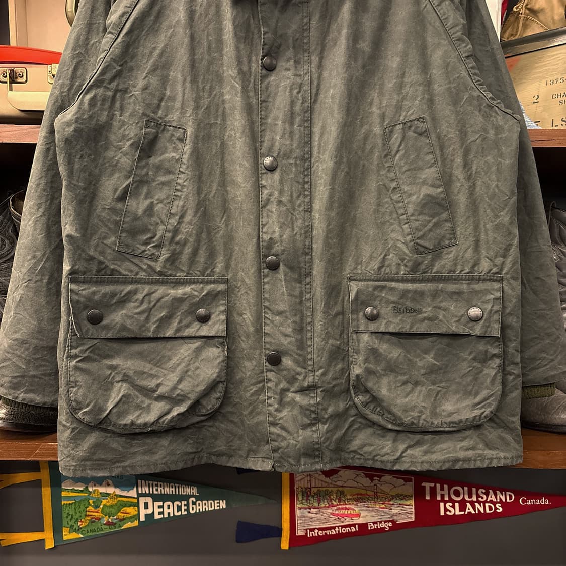 신형라벨 바버 오리지널 타탄체크 라이닝 비데일 코튼 왁스자켓 N937 상품이미지4