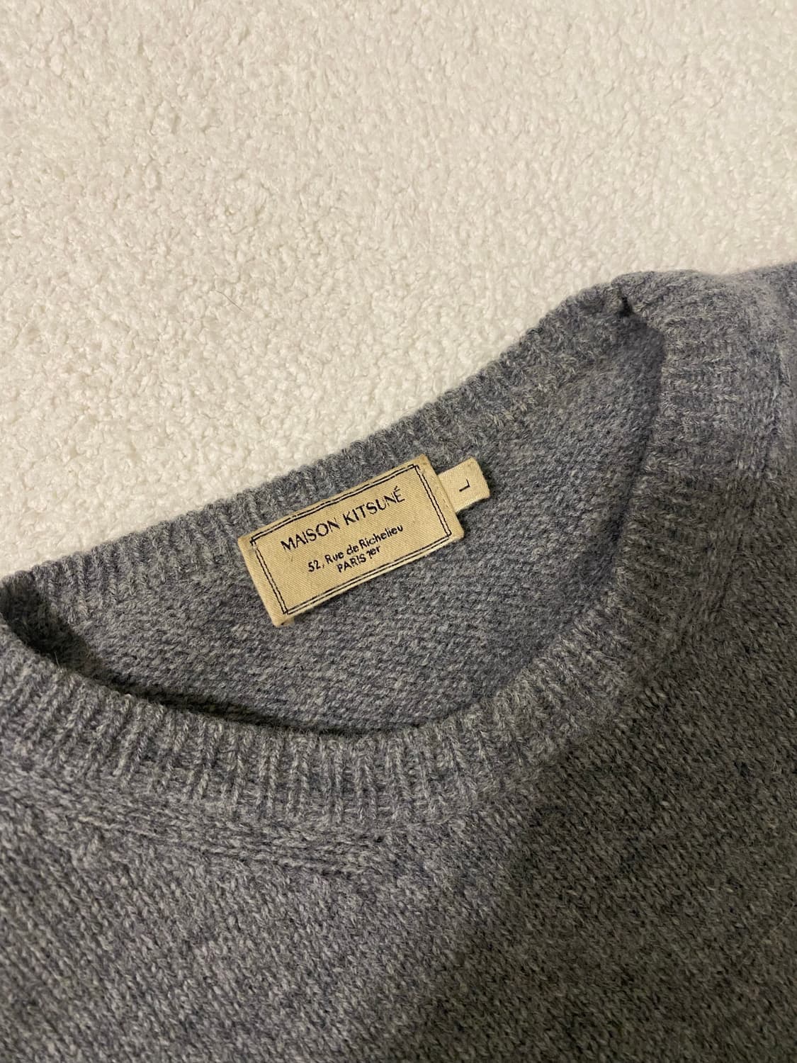 메종키츠네 폭스헤드 니트 그레이 L 상품이미지2