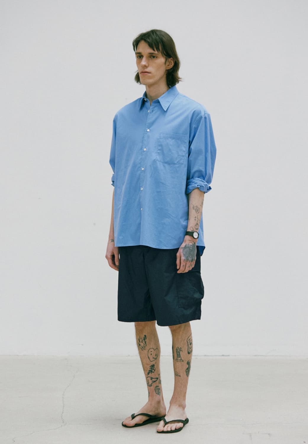 토마스모어 피마 트윌 셔츠 라이첸블루 XL 상품이미지3