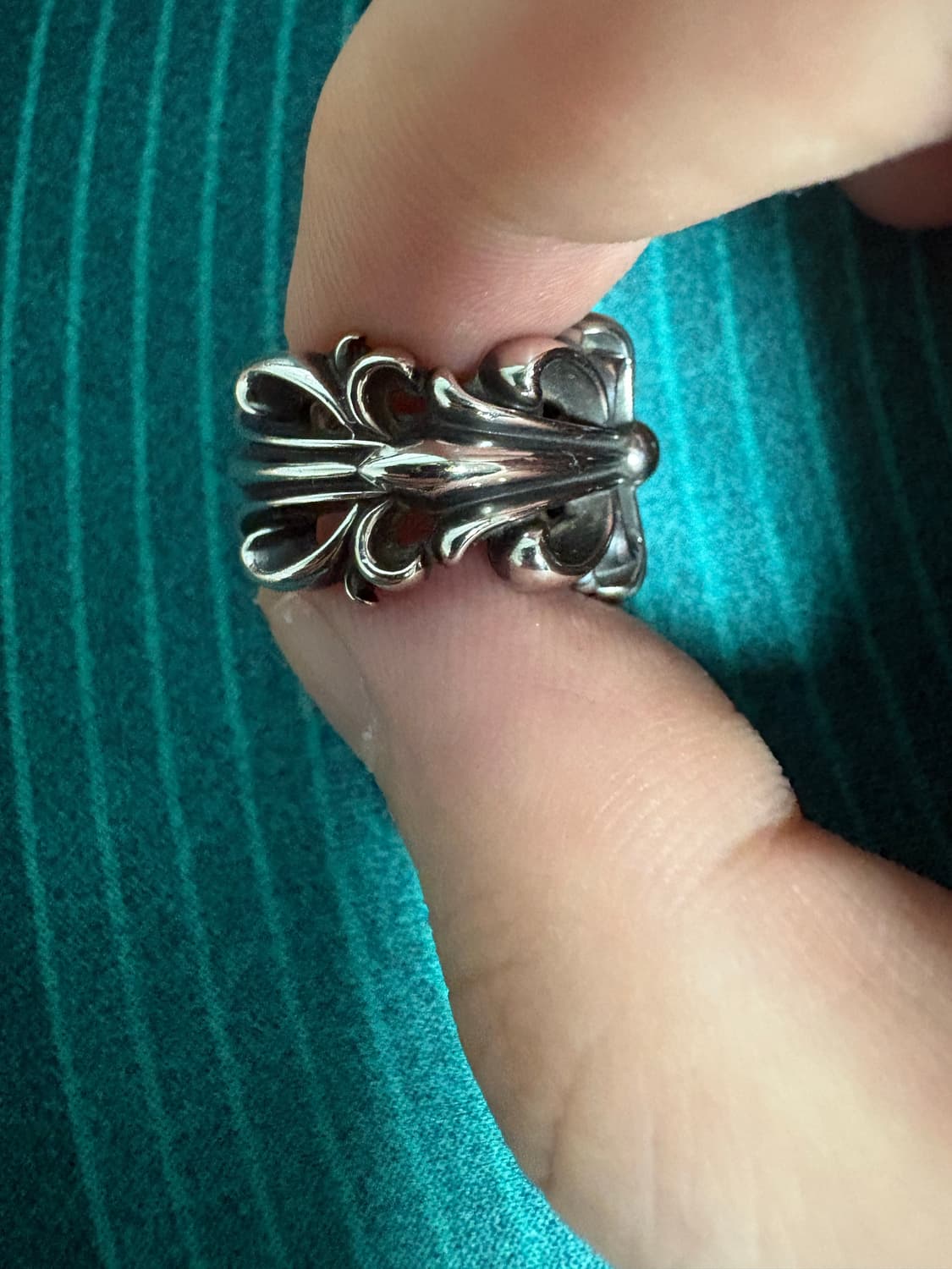 [US5] 크롬하츠 더블 플로럴링 더블 플로랄링 실버 반지 상품이미지3