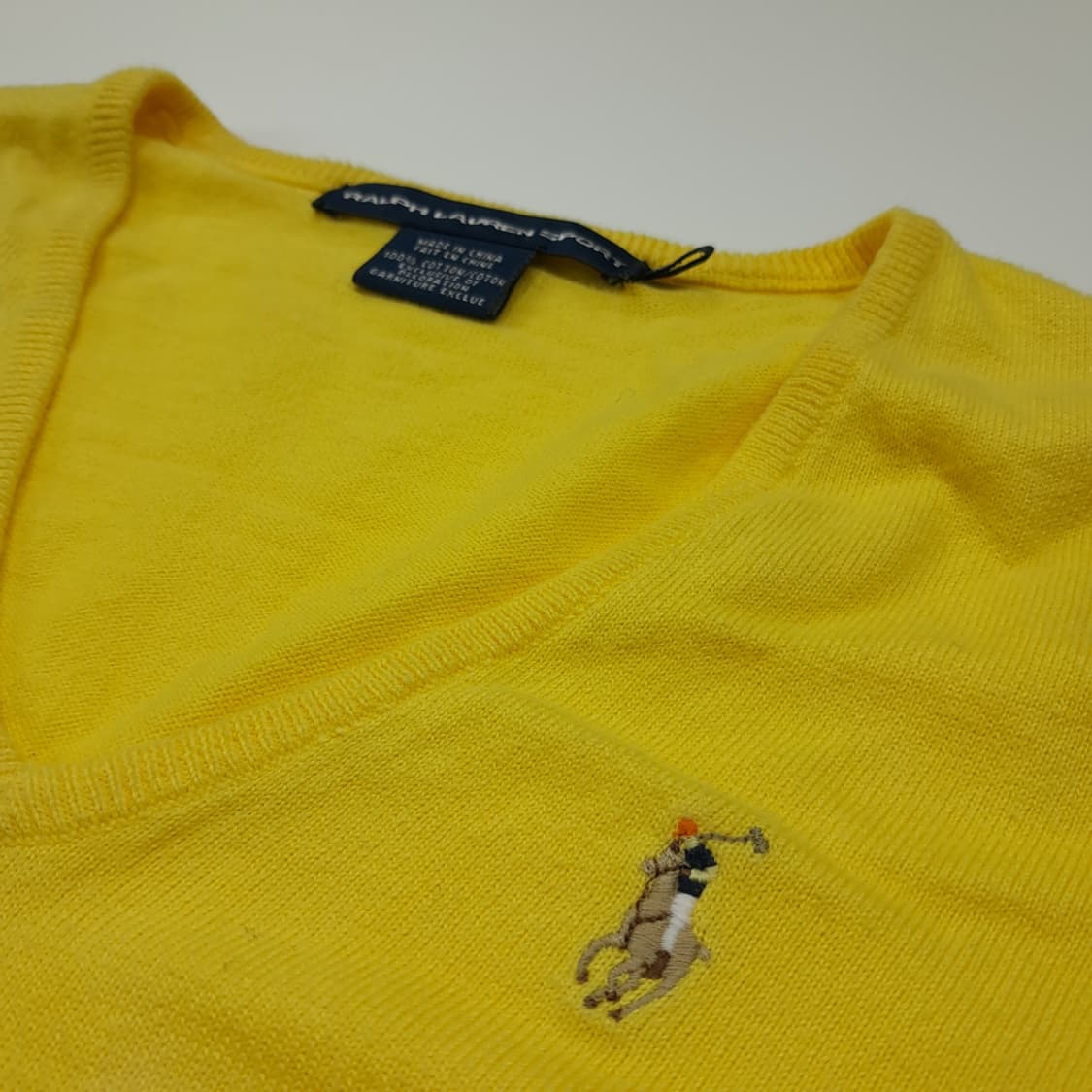 CL123 M 랄프로렌 스포츠 90s-00s 멀티 컬러 포니 자수 V넥 상품이미지3