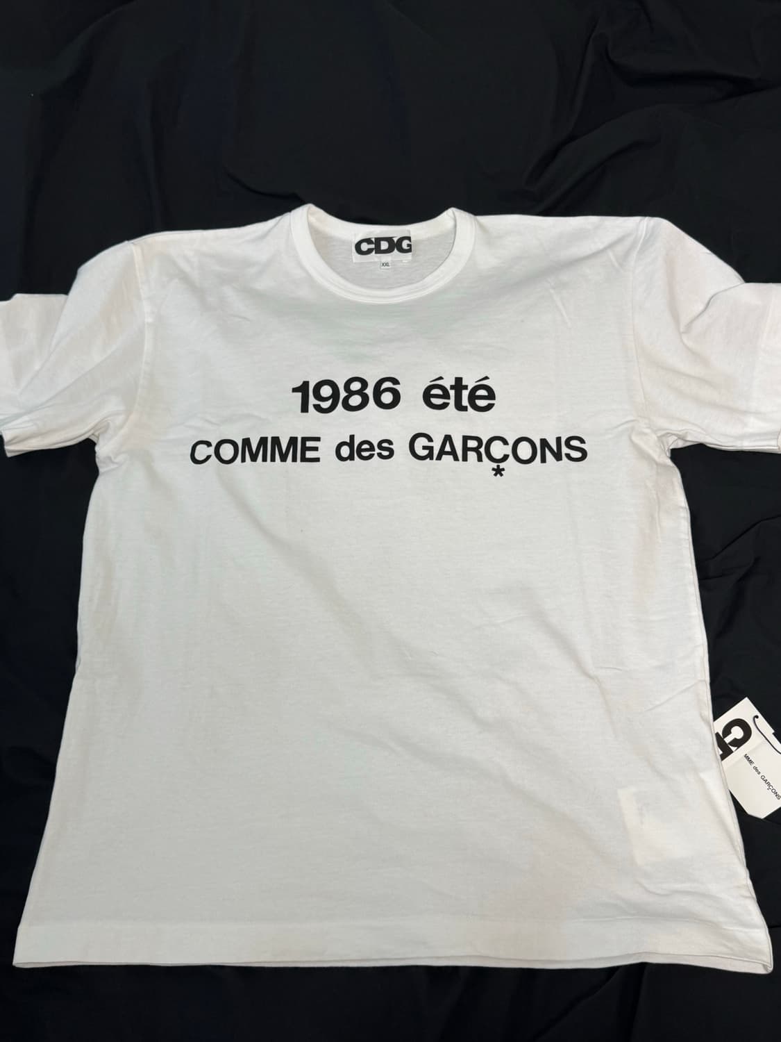 꼼데가르송 CDG 로고 반팔 티셔츠 화이트 XXL 상품이미지6