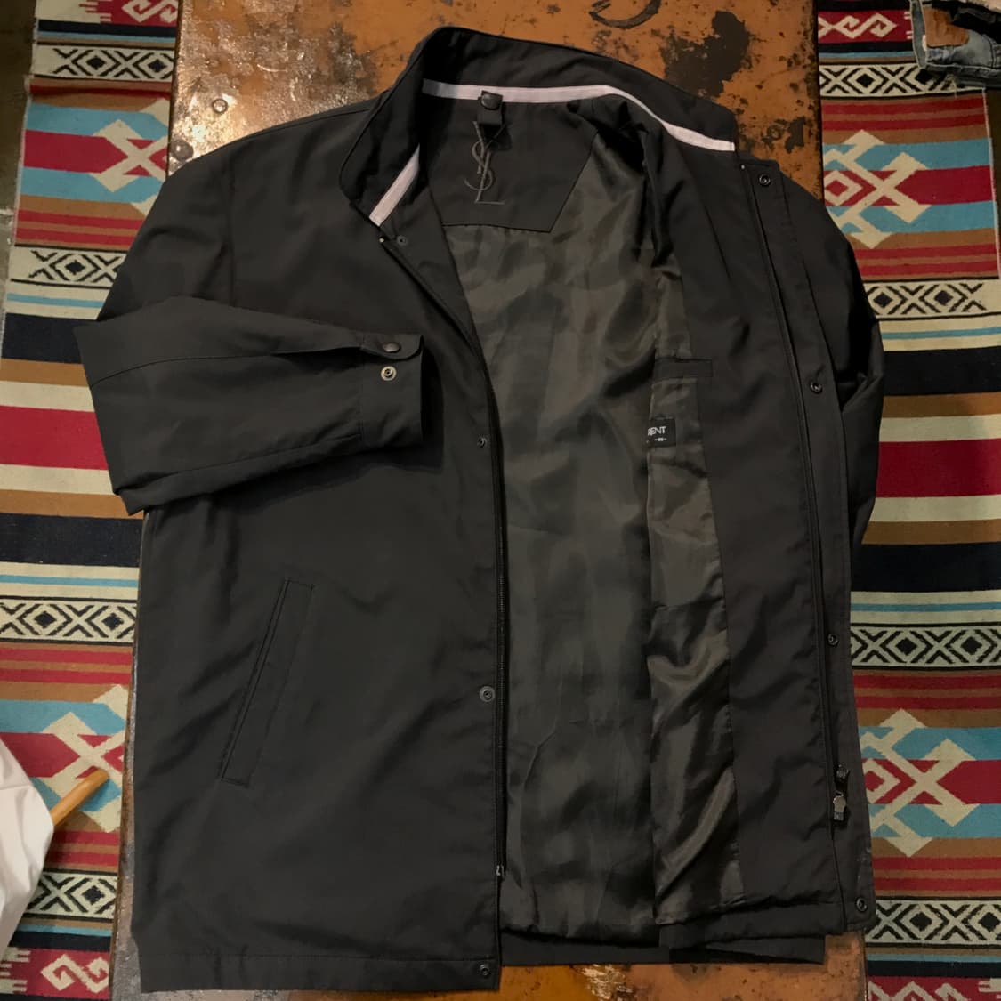 90s 입생로랑 브라운 차콜 집업 블루종 자켓 남성 102 여성 루즈핏 상품이미지6