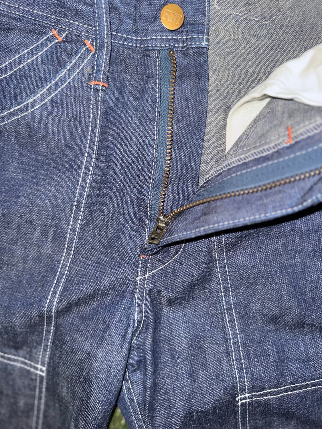 [30] 풀카운트 더블니 포켓 디테일 신치백 워크 팬츠 인디고 상품이미지4