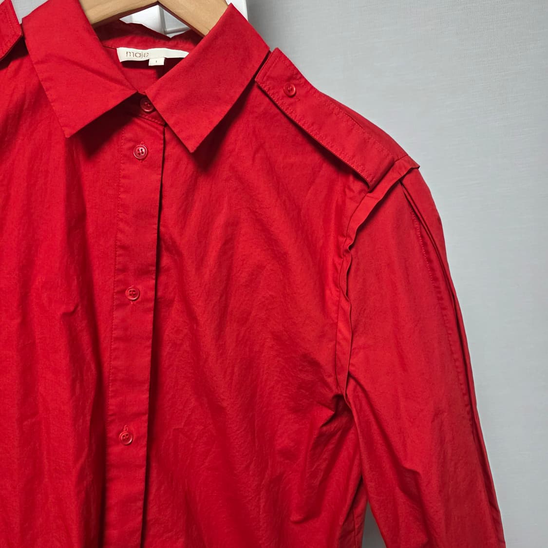 maje 마쥬 레드 긴팔 셔츠 리본 디테일 상품이미지5