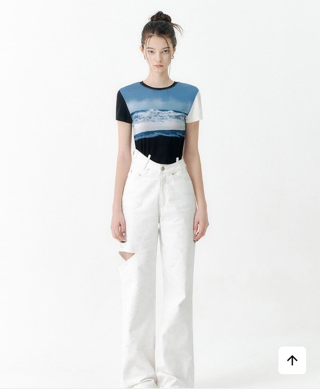 yuse SLIM JERSEY PRINT SHORT SLEEVE LINE 상품이미지2