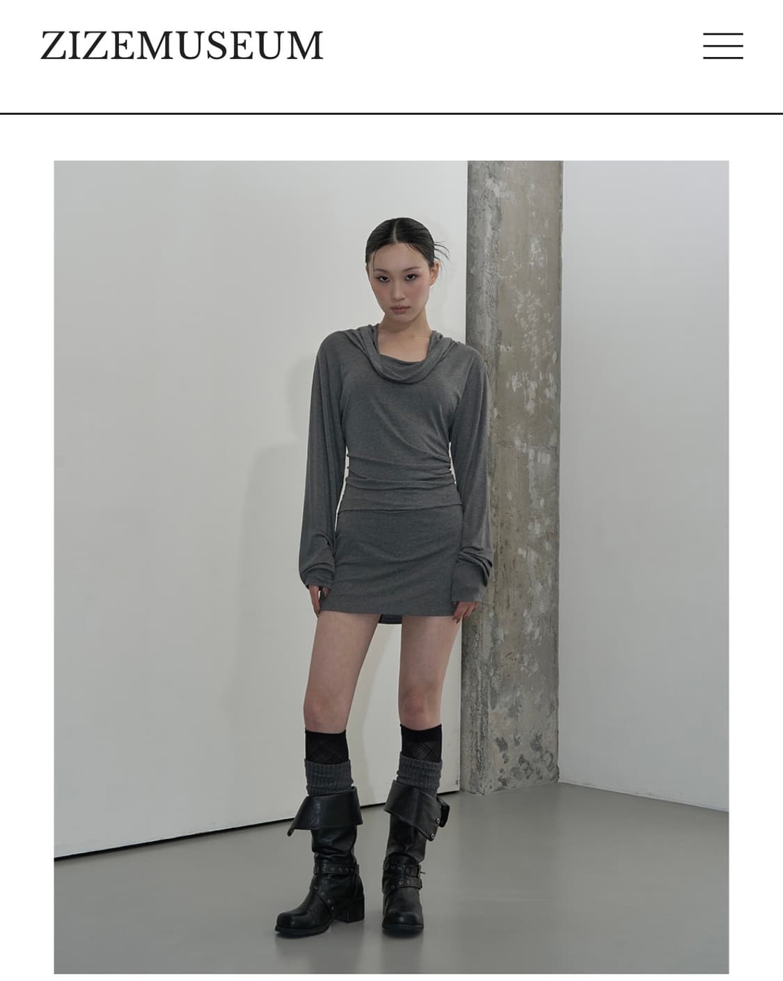 [Zizemuseum] cowl hood drape dress 상품이미지1