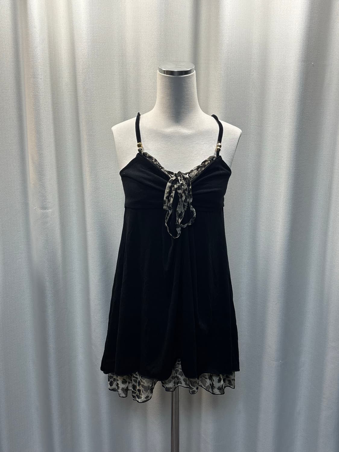 갸루st 블랙 호피 끈나시] 상품이미지1