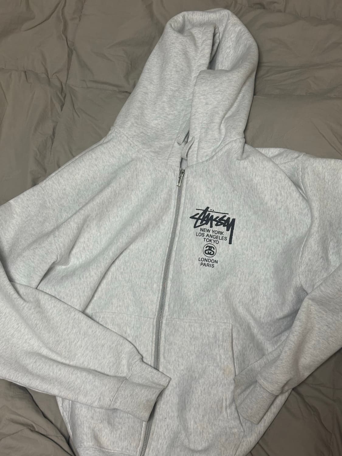 스투시 월드투어 애쉬헤더색 후드집업m 상품이미지2