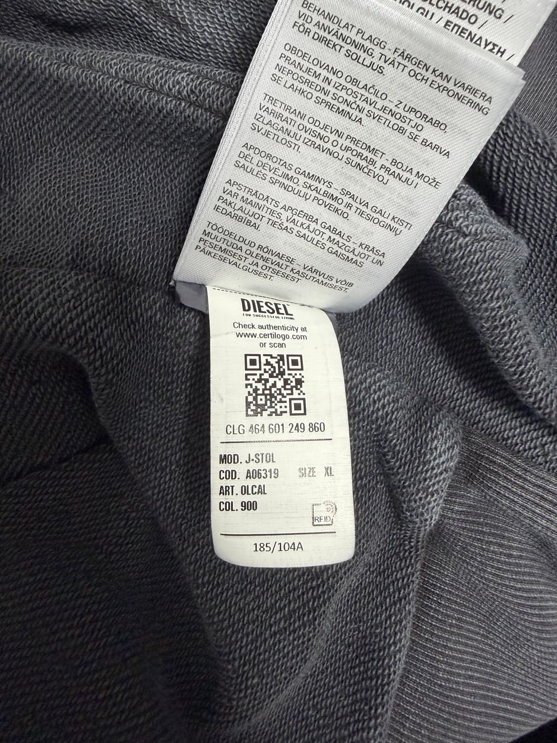 디젤 백 패디드 패널 집업 상품이미지4