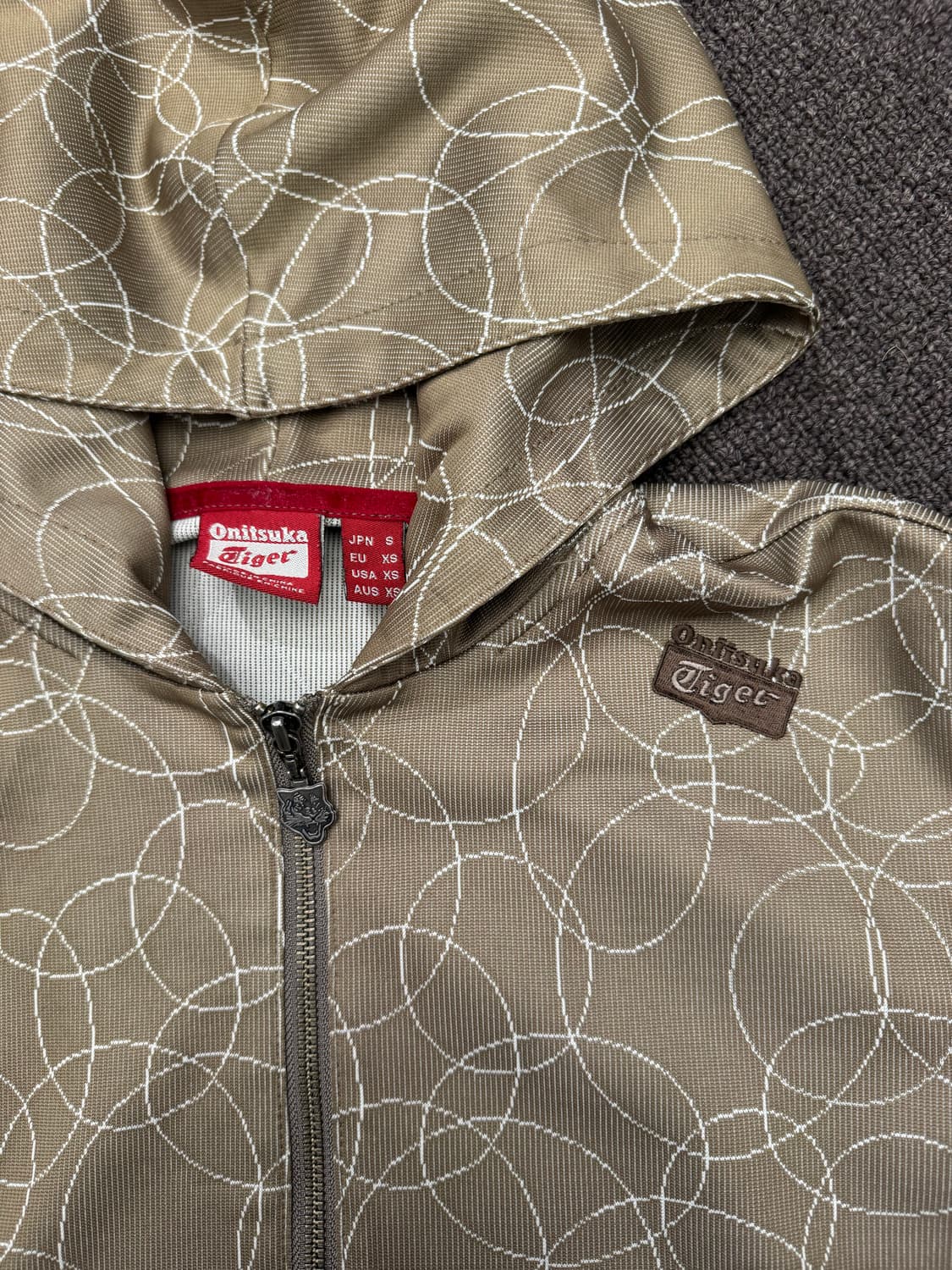 S)오니츠카 타이거 빈티지 패턴 여성 후드집업 져지 상품이미지4