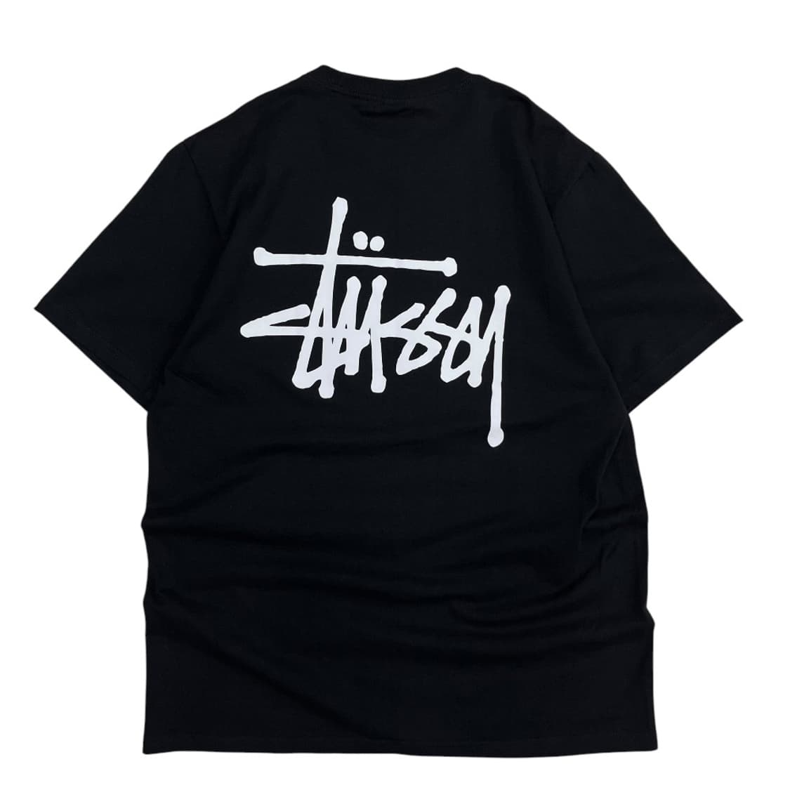 스투시 로고 블랙 반팔 M 상품이미지4