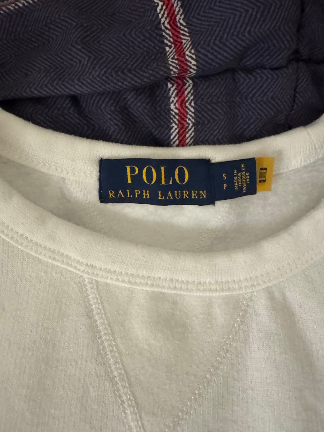 새상품 폴로 기모 맨투맨 화이트 QR정품 상품이미지2