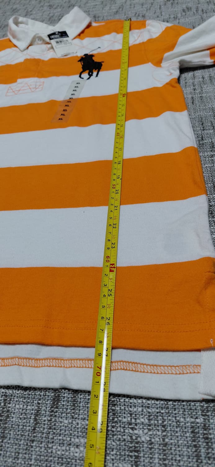 폴로 랄프로렌 럭비 셔츠 XL 오렌지 스트라이프 새상품 상품이미지10