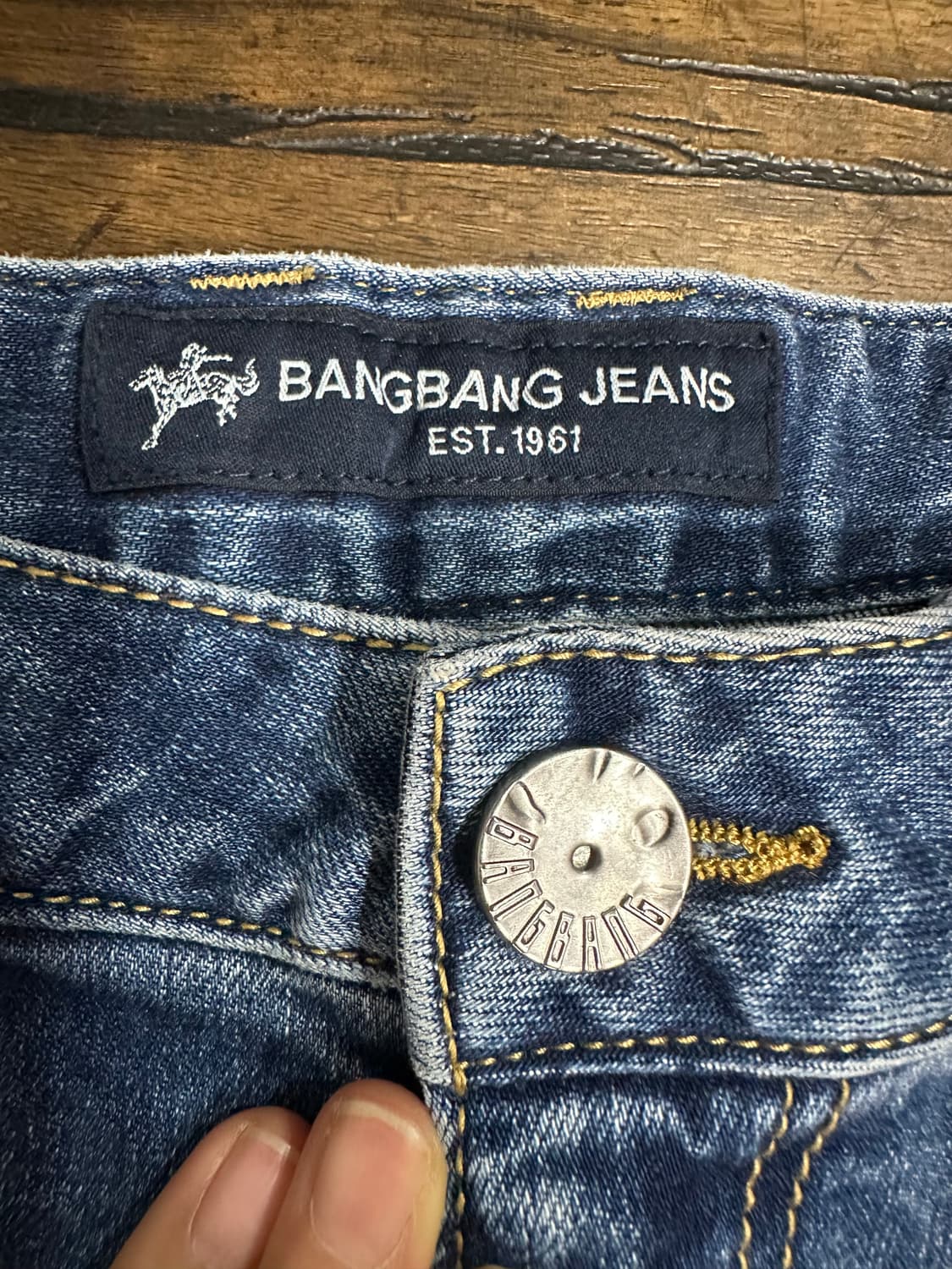뱅뱅(BANGBANG) 중청 워싱 스판 데님 팬츠 30인치 상품이미지5