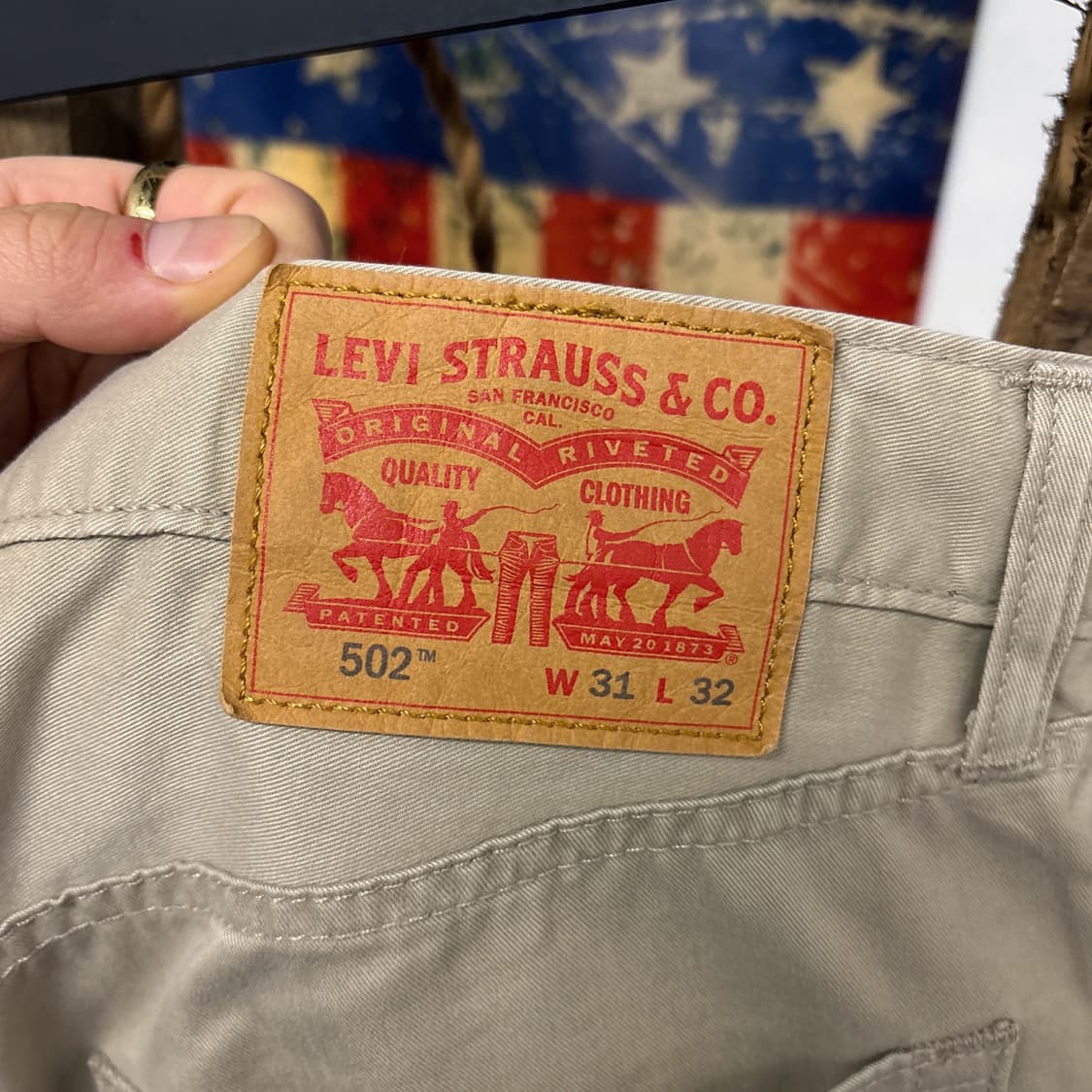 리바이스 502 화이트탭 5포켓 코튼트윌 팬츠 데님핏 베이지 N730 상품이미지8