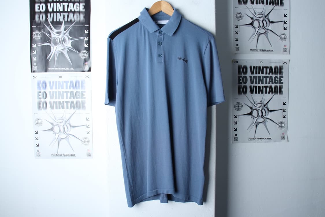 (L-XL) 휠라 반팔 카라 티셔츠 골프 기능성 연블루 부들-H30398 상품이미지2