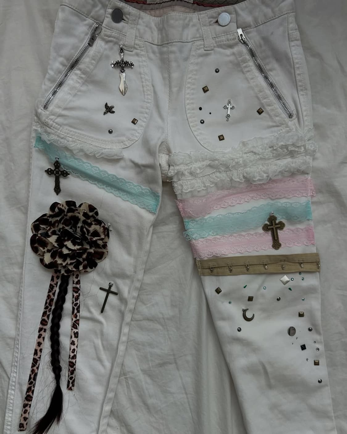 White lace trim pants 상품이미지6