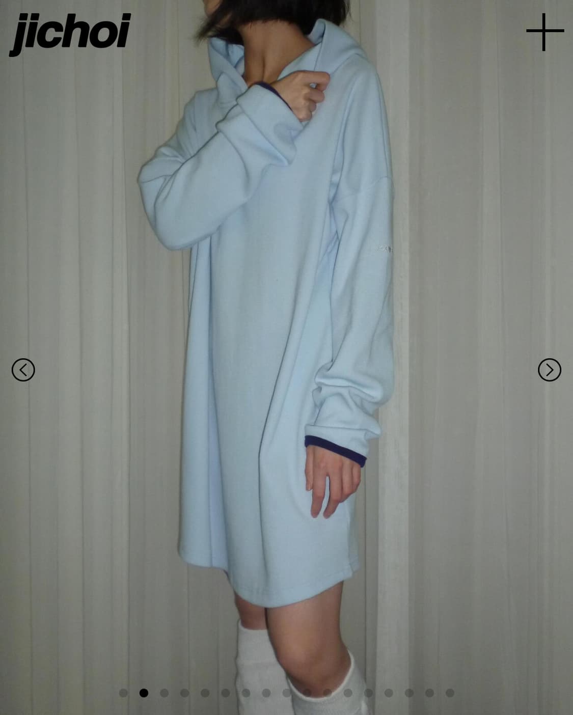 Jichoi RIBBED HOODIE (PALE BLUE) 상품이미지2