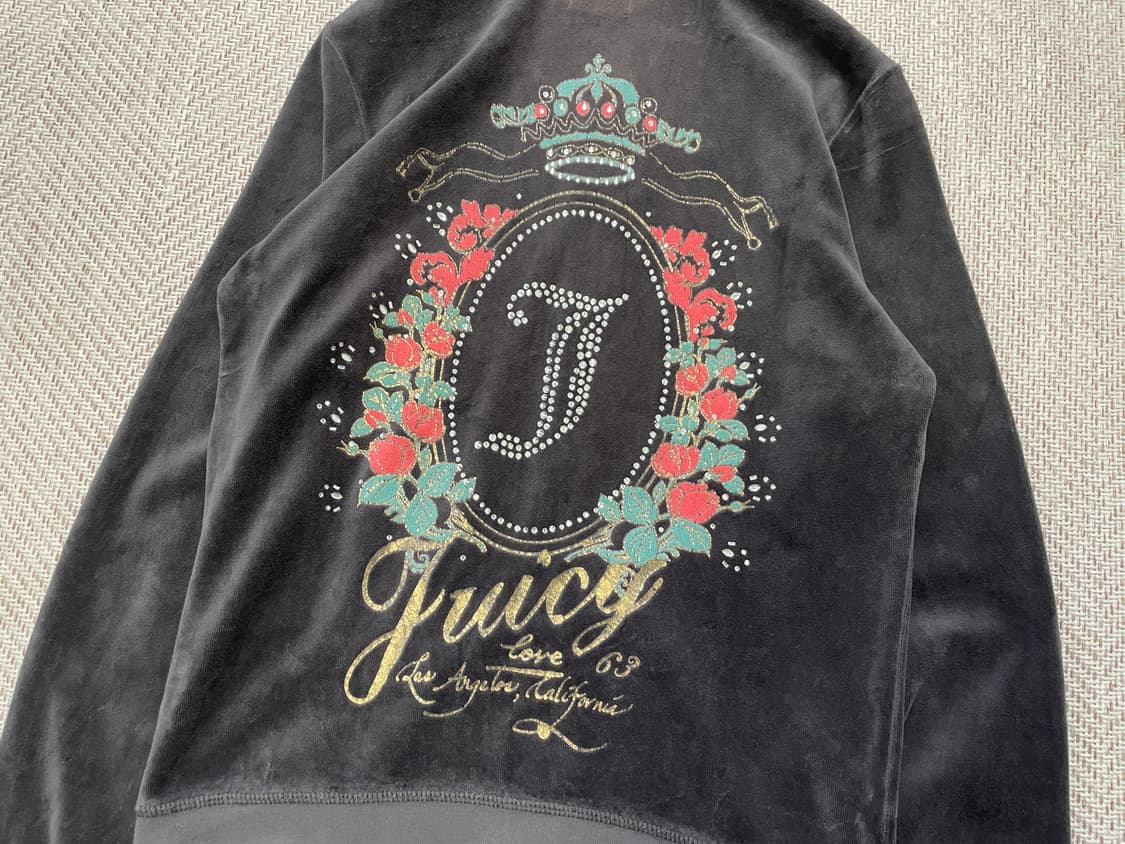 빈티지 juicy couture 쥬시 꾸뛰르 벨루어 후드 집업 상품이미지3