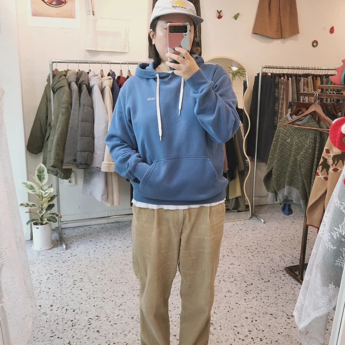 Vans 스모크블루 기모 후드티 상품이미지10