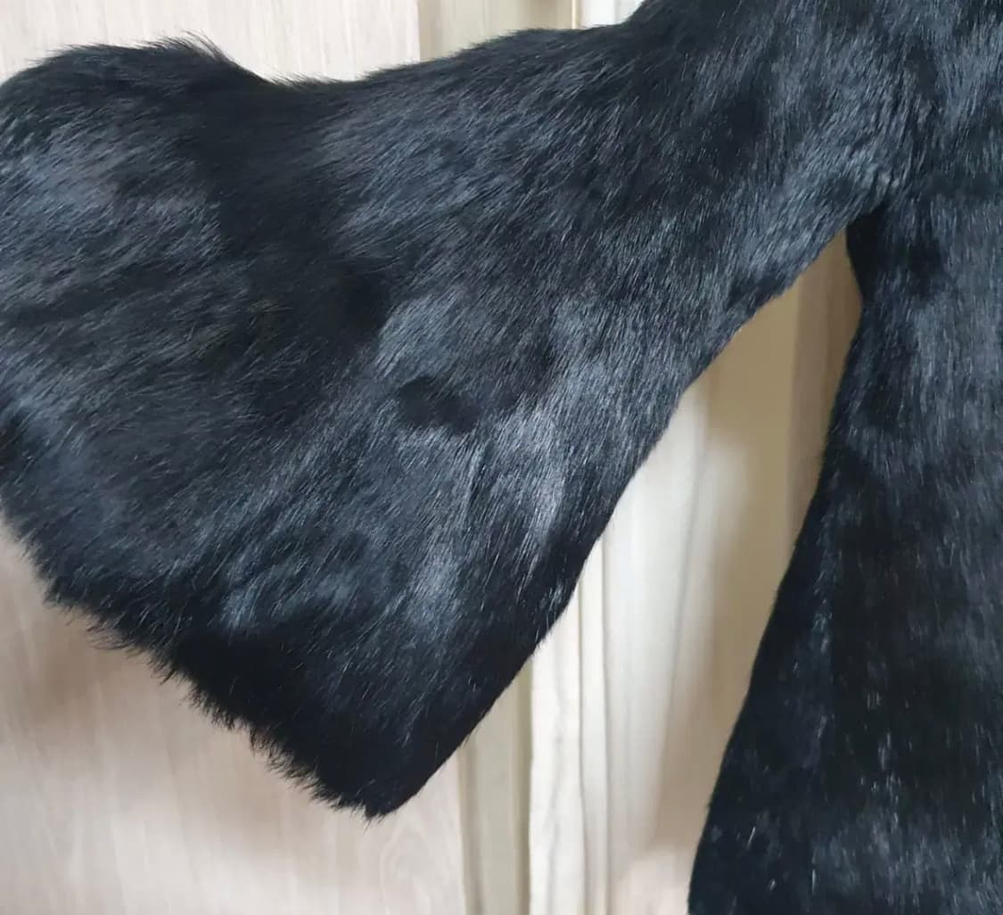 블랙퍼자켓 리얼퍼 토끼털 래빗퍼 갸루 오네갸루 퍼 상품이미지3
