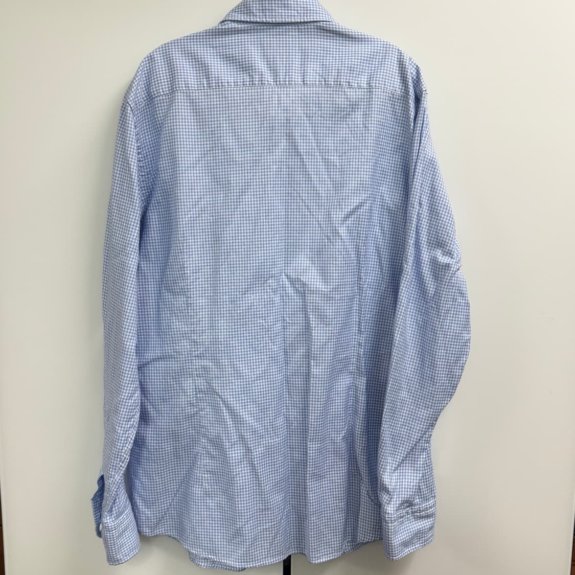 Massimo Dutti 마시모두띠 깅엄 체크 블루 셔츠 L 상품이미지4