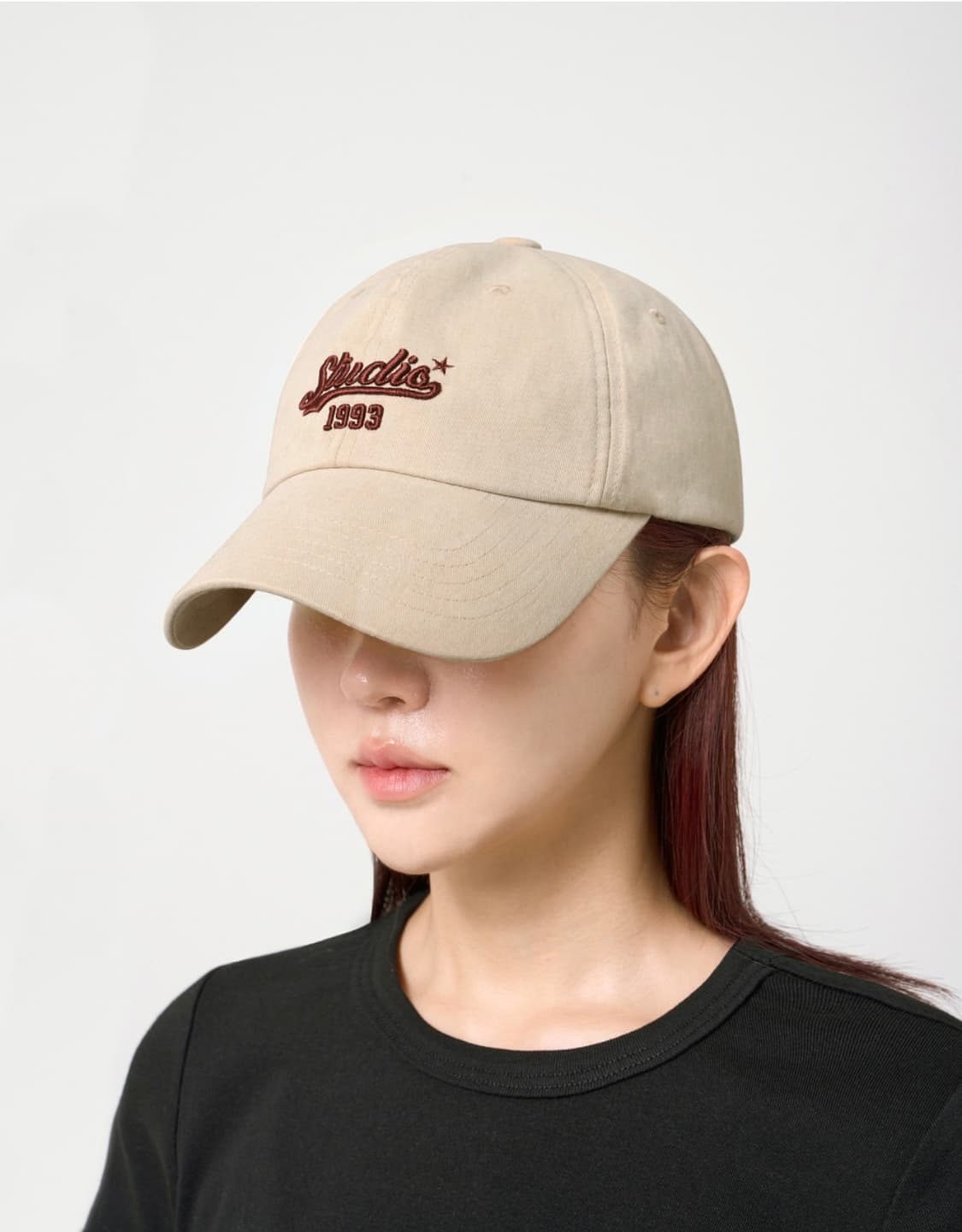 1993스튜디오 웨이브 로고 볼캡 베이지 상품이미지3
