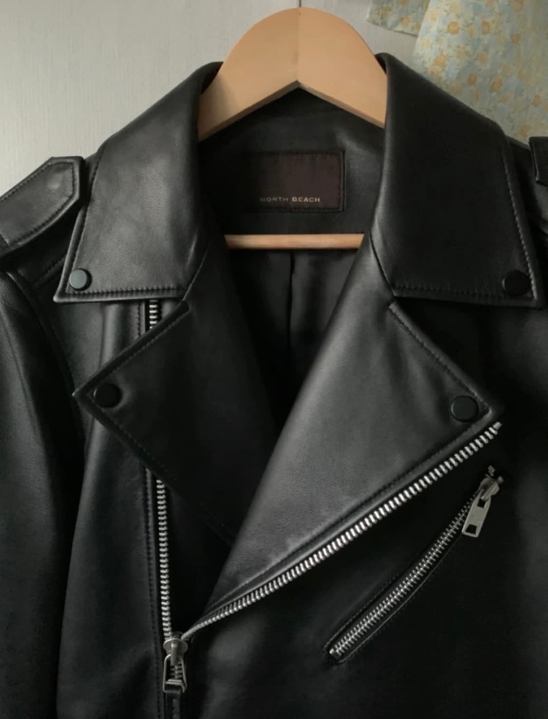 이태원 NORTH BEACH 천연양가죽 라이더 가죽자켓 상품이미지5